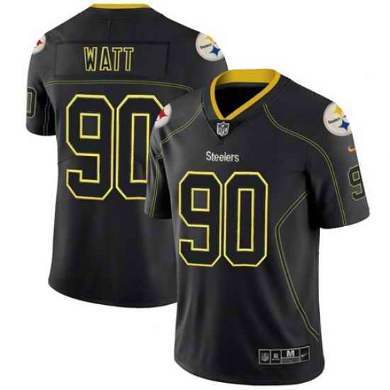 Nike Steelers 90 T. J. Watt Lights Out Black Men s Stitched Limited Jersey